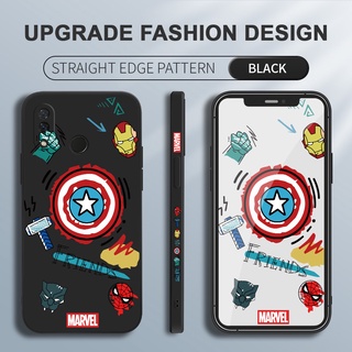 สำหรับ Huawei Nova 4 3 3i รูปแบบ Marvel เคสโทรศัพท์ Square Soft Liquid ซิลิโคนปลอกคลุมทั้งหมดกล้องป้องกันกรณีเคสโทรศัพท์เคสนิ่ม