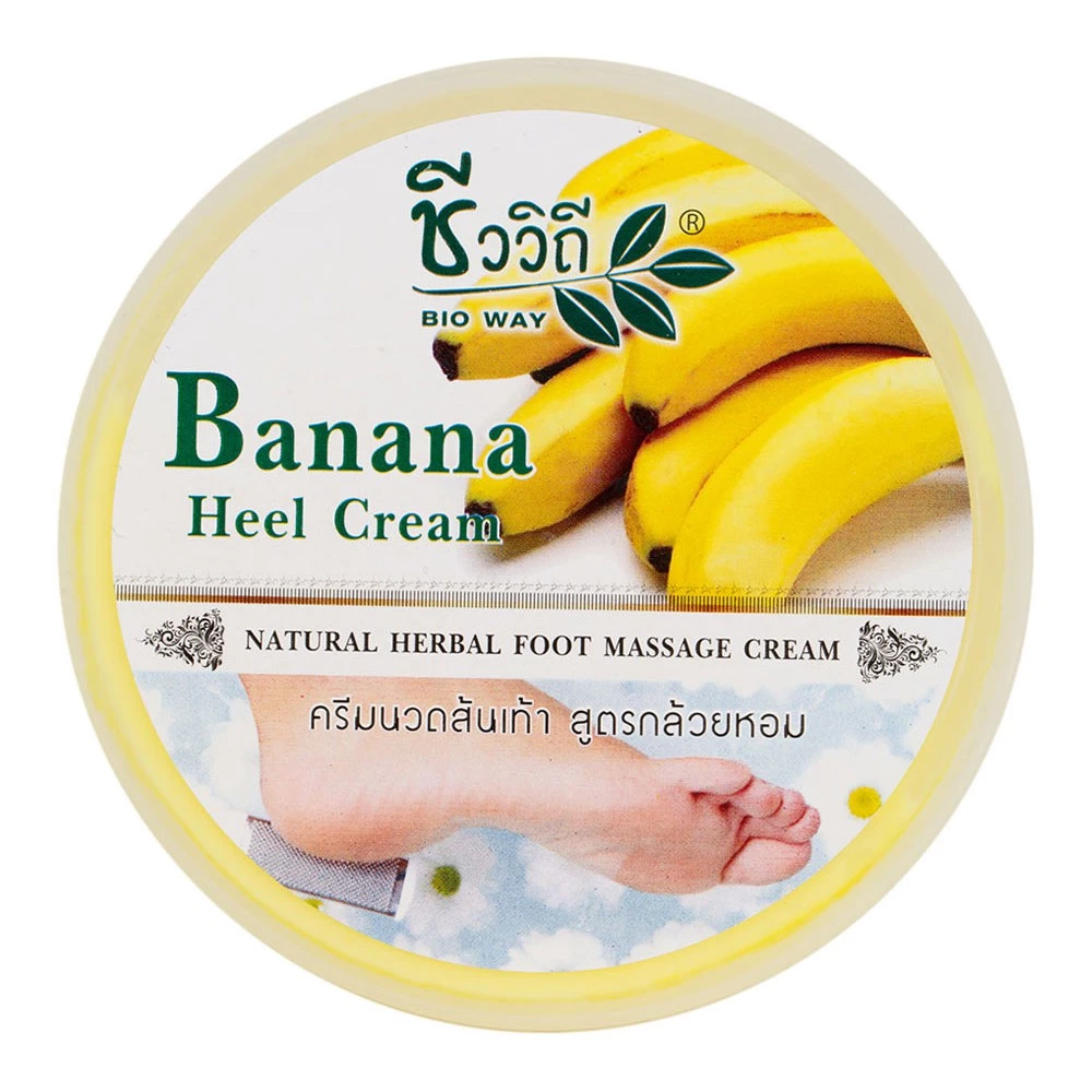 CHIVAVITHI Banana Heel Cream 200 g Foot ชีววิถี ครีมนวดส้นเท้า สูตรกล้วยหอม บำรุงเท้าแตก ลอกด้าน ซ่อมแซมผิวลึก สปาเท้า