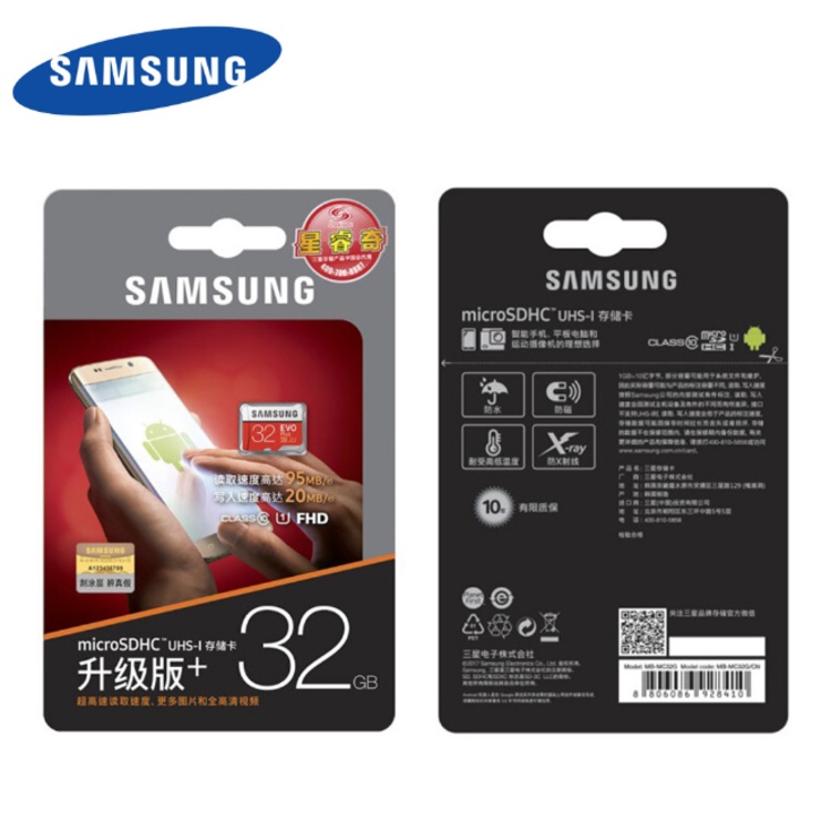 การ์ดหน่วยความจํา micro 32G ของ Samsung ของแท้สําหรับความเร็วสูงคลาส 10 dash cam - 5 YEARS