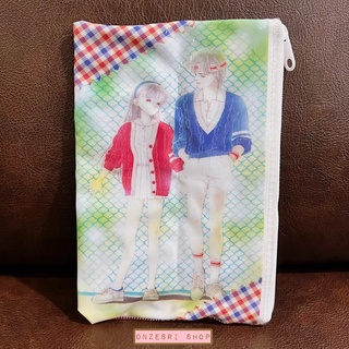 กระเป๋า Tokimeki Tonight Vinyl Pouch มังงะจากญี่ปุ่น ลาย Duo มีซิปปิดเปิด ขนาด 17 x 12 ซม.