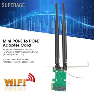 Superage Mini Pci』E To Adapter Card Wifi อะแดปเตอร์การ์ดแปลงไร้สายสําหรับคอมพิวเตอร์ตั้งโต๊ะ