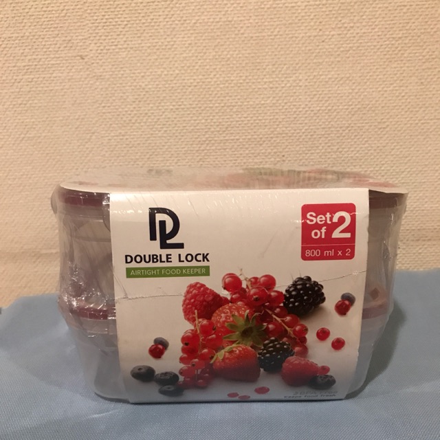 กล่องเก็บอาหาร ใส่อาหาร กล่องข้าว พลาสติก  Double Lock Airtight Food Keeper