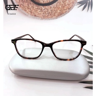 กรอบแว่นตา GEZE รุ่น YC6033 เต็มกรอบสีน้ำตาลเข้มลาย น้ำหนักเบา ใส่สบาย Vintage