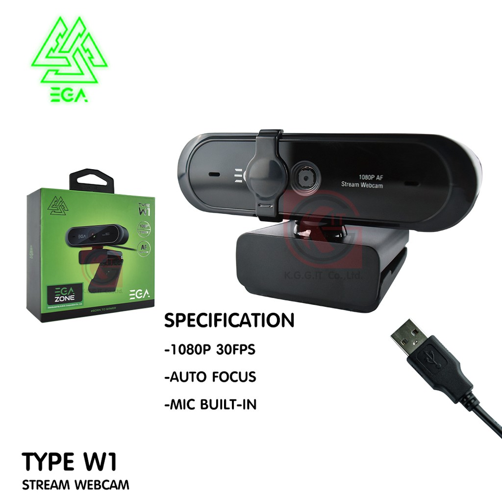 Webcam EGA TYPEรุ่น W1 AutoFocus Full HD 1080Pกล้องชัด