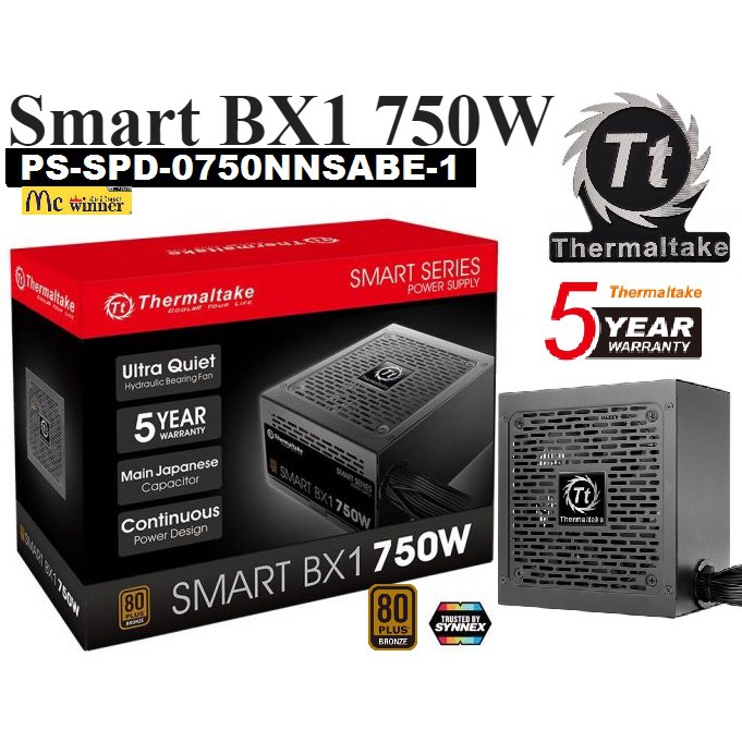 POWER SUPPLY THERMALTAKE Smart BX1 750W Bronze (80+ BRONZE) (PS-SPD-0750NNFABE-4) - สินค้ารับประกัน 5 ปี