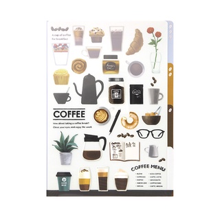 MIDORI 3 Pockets Clear Folder &lt;A4&gt; Coffee (D35354006) / แฟ้ม 3 ช่อง ขนาด A4 ลายกาแฟ แบรนด์ MIDORI จากประเทศญี่ปุ่น