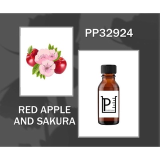 หัวน้ำหอมเทียบกลิ่นแอปเปิ้ลแดงและซากุระ Red Apple and Sakura  ไม่ผสมแอลกอฮอล์ (สำหรับเทียน)