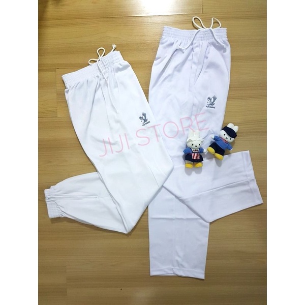🔥ส่งไวที่สุด🔥กางเกงวอร์มขายาวFLY HAWKสีขาว Size: S - 3L(XXL) มีขาจั๊ม,ขาปล่อย