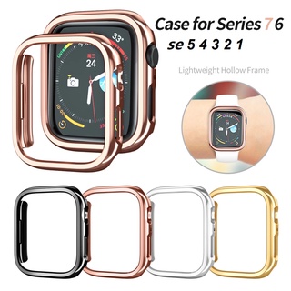 เคสนาฬิกาข้อมือ PC แบบแข็ง เคลือบเงา สําหรับ Apple Watch Case Series 7 se 6 5 4 3 2 ขนาด 41 มม. 45 มม. 38 มม. 40 มม. 42 มม. 44 มม.