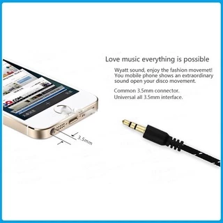 สายเคเบิ้ล AUX /หัว 3.5mm 1เมตร /สายเชือกถักหัวขาว คละสี รองรับกับลำโพง