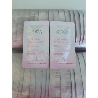 Sewa OverNight Cream&amp;Mask เซวา โอเวอร์ไนท์ ครีม แอนด์ มาส์ก [6 ml.]เซวาซองชมพู จำนวน 2 ซอง