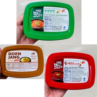 ซอสเกาหลี 3 รสชาติ Ssamjang Gochujang Doenjang เมอิล Maeil Korean sauce paste ซอสเต้าเจี้ยว โคจูจัง น้ำจิ้ม 170g