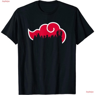 Naruto Shippuden Akatsuki Silhouette T-Shirt เสื้อยืดผู้ชาย ลายการ์ตูน นารูโตะ พิมพ์ลาย เสื้อลายการ์ตูนผู้หญิง คอกลม สิน