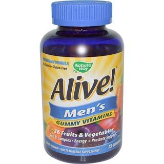 Natures Way, Alive! Mens Vitamins, 75 Gummies