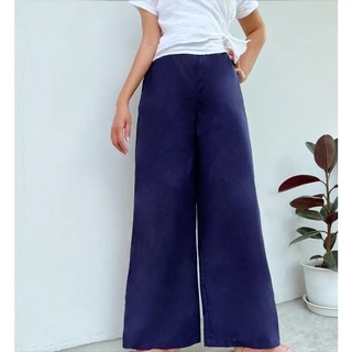 [Free Size] กางเกงขายาวผ้าฝ้ายขาบาน ทรงเกาหลี