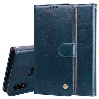 PU พลิกยืนปลอก ซองโทรศัพท์หนัง Samsung Galaxy A10s Full Coverage Flip Wallet Stand Magnetic Buckle Phone Casing