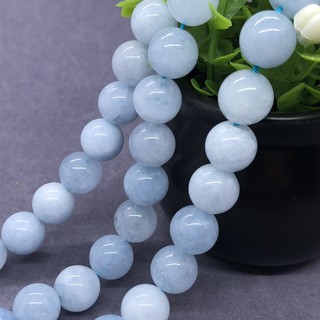 AAA Aquamarine Beads 4-12mm 3A ลูกปัด 4-12 มิลลิเมตรรอบธรรมชาติหลวมหินลูกปัดสร้อยข้อมือสร้อยคอ Diy