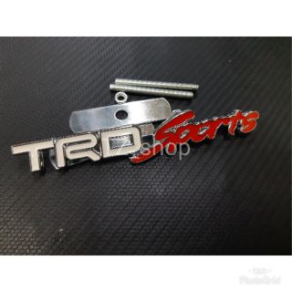 โลโก้ trd sports เหล้ก สีขาวแดง สำหรับติดกระจัง