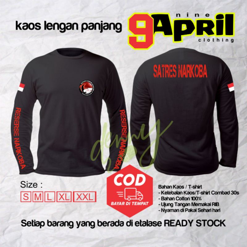 SATRES NARKOBA เสื้อยืดแขนสั้น/แขนยาว เสื้อยืด POLICE เสื้อผ้า POLICE
