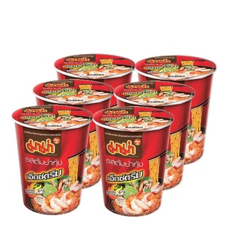 มาม่าคัพบะหมี่กึ่งสำเร็จรูปรสต้มยำกุ้งเอ็กซ์ตรีม60 กรัม x 6 ถ้วย Mama Cup Instant Noodle Tom Yum Kung x Treme 60g x6