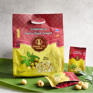 Diamond Fruit ลำไยฟรีซดราย อบกรอบ Freeze-Dried Longan ขนาด 80 g.