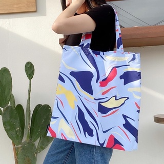 THREERA | PRINTED FABRIC TOTE BAG 02 กระเป๋าผ้า MICRO PEACH