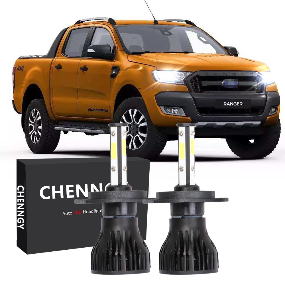 สําหรับ Ford Ranger (T6) (2012 - 2019) - 2PC Bright 6000K White LED ไฟหน้าไฟหน้า H4 หลอดไฟ