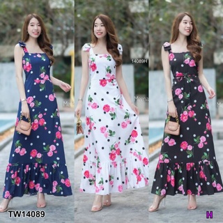 Maxi Dress เดรสยาว สายเดี่ยวติดโบว์ เพิ่มความเกร๋สวยหรู