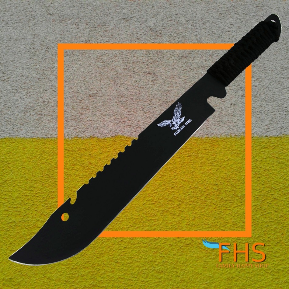 มีดนามบัตร มีดพก มีดควง FHS มีดเดินป่ารุ่น LS080 KNIFE STAINLESS  49cm.(0002036)ขนาด 49เซนติเมตร ใบหนา 3 มิล พร้อมซองผ้าเ - aef33e3 - ThaiPick