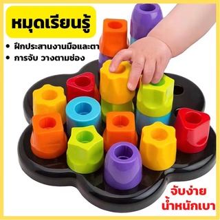 หมุดการเรียนรู้ ของเล่นเสริมพัฒนาการ เรียนรู้ สีสัน ของเล่น บล็อกของเล่น ของเล่นเด็ก พัฒนาการเด็ก เรียนรู้สี พร้อมส่ง