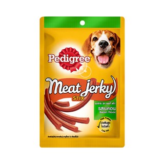 🔥The Best!! เพดดิกรี ขนมสุนัข มีท เจอร์กี้ สติ้ก รสเบคอน 60 กรัม x 3 ซอง Pedigree Meat Jerky Bacon 60 g x 3