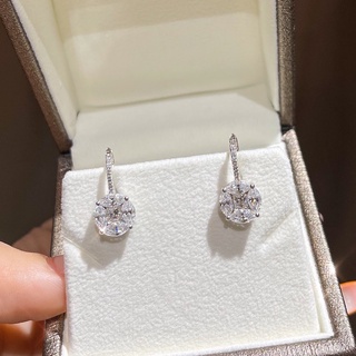 💎ต่างหูห้อย เพชรประกบหน้าเทียบเท่า 3.5 กะรัต ด้านบนเพชรเรียงแถวครึ่งตัง✨✨