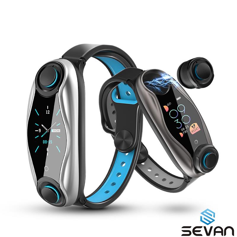 LT04/T90 Fitness Bracelet Wireless Bluetooth Earphones 2-in-1 Waterproof Sport Smart Watch