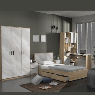 Inhome Furniture ชุดห้องนอน เตียง 3.5 ฟุต รุ่น Eco Berlin Bedroom Set EcoBerlin-bedset-3ft ห้องนอน เตียงนอน