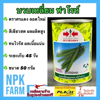 บวบเหลี่ยม ฟาโรห์ ขนาด 50 กรัม หมดอายุ20-01-2568 ลอตใหม่ งอกดี ปลูกง่าย ทนไวรัส ผลสวยตรง เนื้อแน่น สีเขียวสด ผลผลิตสูง