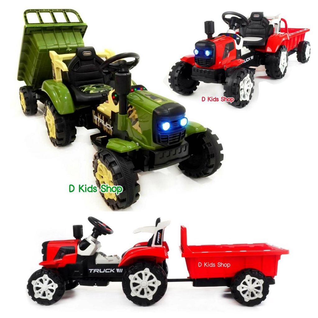 💥TR2💥รถแบตเตอรี่เด็ก รถแทรคเตอร์  แทรคเตอร์มีพ่วงท้าย รถดั้ม รถไฟฟ้าเด็ก รถเด็กเล่น 2มอเตอร์