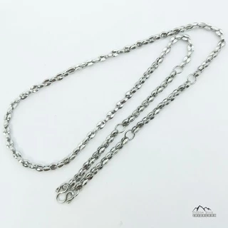 U68 โซ่หนา ลายเม็ดกาแฟ สีเงิน สร้อยคอ ห้อยพระ สร้อยสแตนเลสแท้ สร้อยพระ stainless necklace