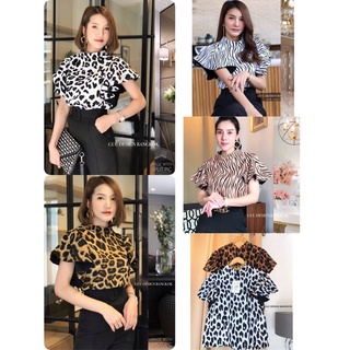 Guudesignbangkok เสื้อแขนระบายตีเกล็ดจับจีบ T-Shirtnista