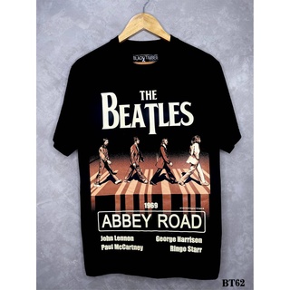 Thebeatlesเสื้อยืดสีดำสกรีนลายBT62