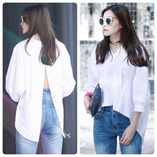 เสื้อเชิ้ตคอวีทรง OverSize (โค้ดช้อปฟรี 90 บาท)