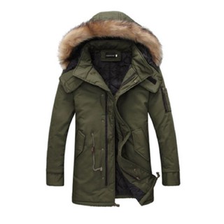 Following เสื้อกันหนาวมีฮู้ดขนเฟอร์ รุ่น HU23GR (Green)
