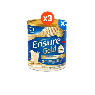 [สูตรใหม่] Ensure Gold เอนชัวร์ โกลด์ วานิลลา 850g 3 กระป๋อง Ensure Gold Vanilla 850g x3 อาหารเสริมสูตรครบถ้วน