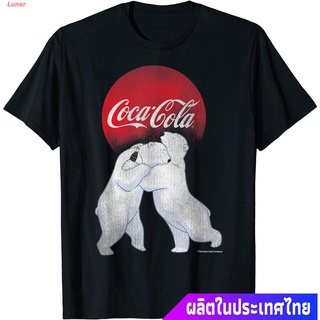 Luner เสื้อยืดผู้ชายและผู้หญิง Coca-Cola Vintage Christmas Polar Bear Hug Graphic T-Shirt Sports T-shirt