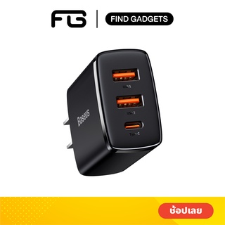 Baseus Compact Quick Charger หัวชาร์จ 30W สามช่องเสียบ 2U+1C หัวชาร์จ Adapter สำหรับโทรศัพท์มือถือ แท็บเล็ต