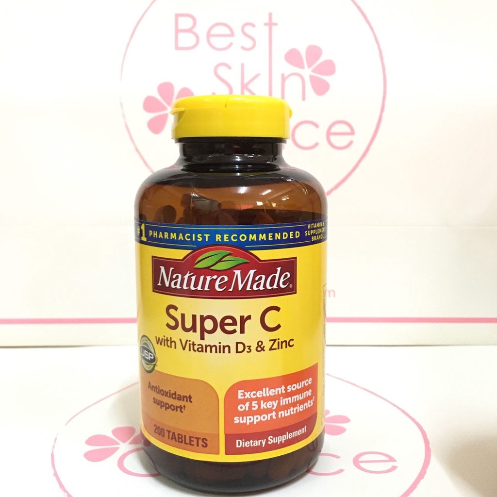 (EXP0424) Nature Made Super c immune with vitamin d3 and zinc 200 เม็ด