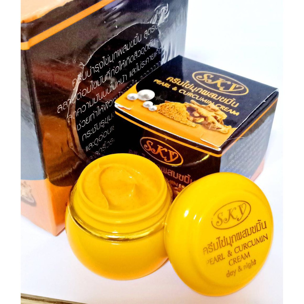 (มีส่งด่วน) ครีมไข่มุกผสมขมิ้น 20g. Sky Pearl&Curcumin Cream