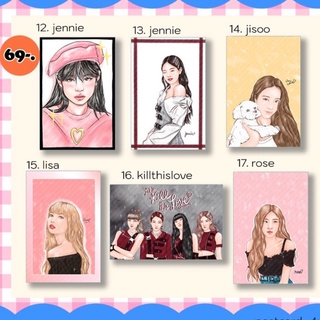 💖BLACKPINK postcard fanart JENNIE JISOO LISA ROSE โปสการ์ด แฟนอ่ร์ต แบล็กพิ้ง ของพร้อมส่ง🌷✨