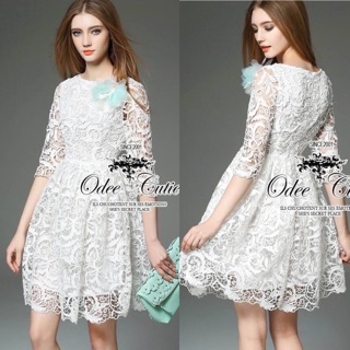 Luxurious lace dress (สีขาว)