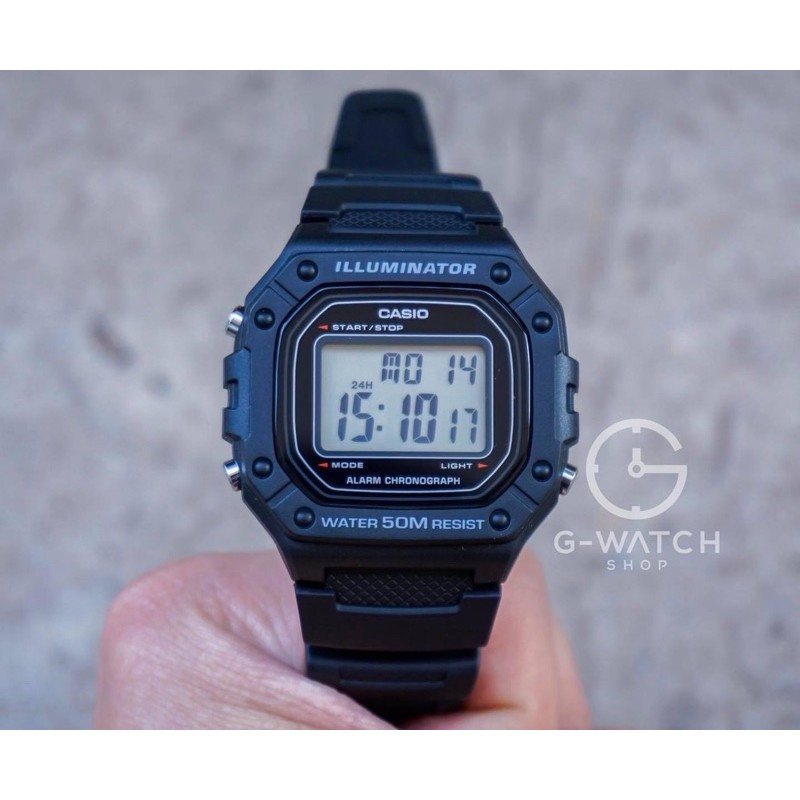 Casio Standard [สีดำ] W-218H-1A, W-218H-1, W-218H, W-218