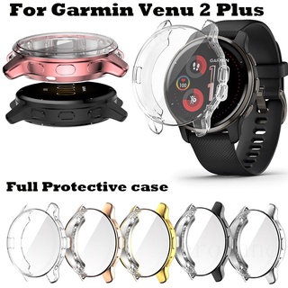 เคสป้องกันเต็มรูปแบบ สําหรับ Garmin Venu 2 Plus SmartWatch ป้องกันหน้าจอ นิ่ม TPU เคส Venu2 Plus เคสอุปกรณ์เสริม band